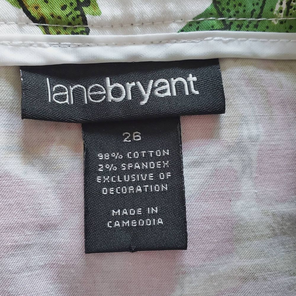 Lane Bryant Skirt Spring Floral Cotton A-Line Stretch Knee Length Womens Size 26 - Picture 4 of 4